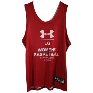 Womens Basketball Jersey Red Under Armour Sleeveless Tank Tank Top Size L Large